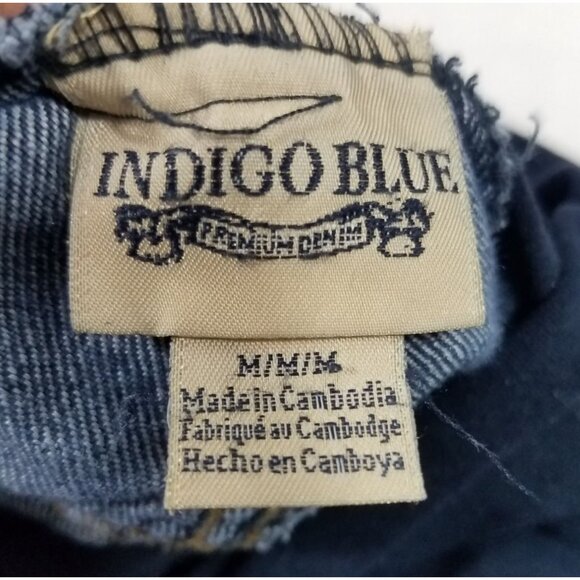 Indigo Blue Straight Leg Maternity Jeans Sz M Medium Wash Full Panel - Picture 5 of 9